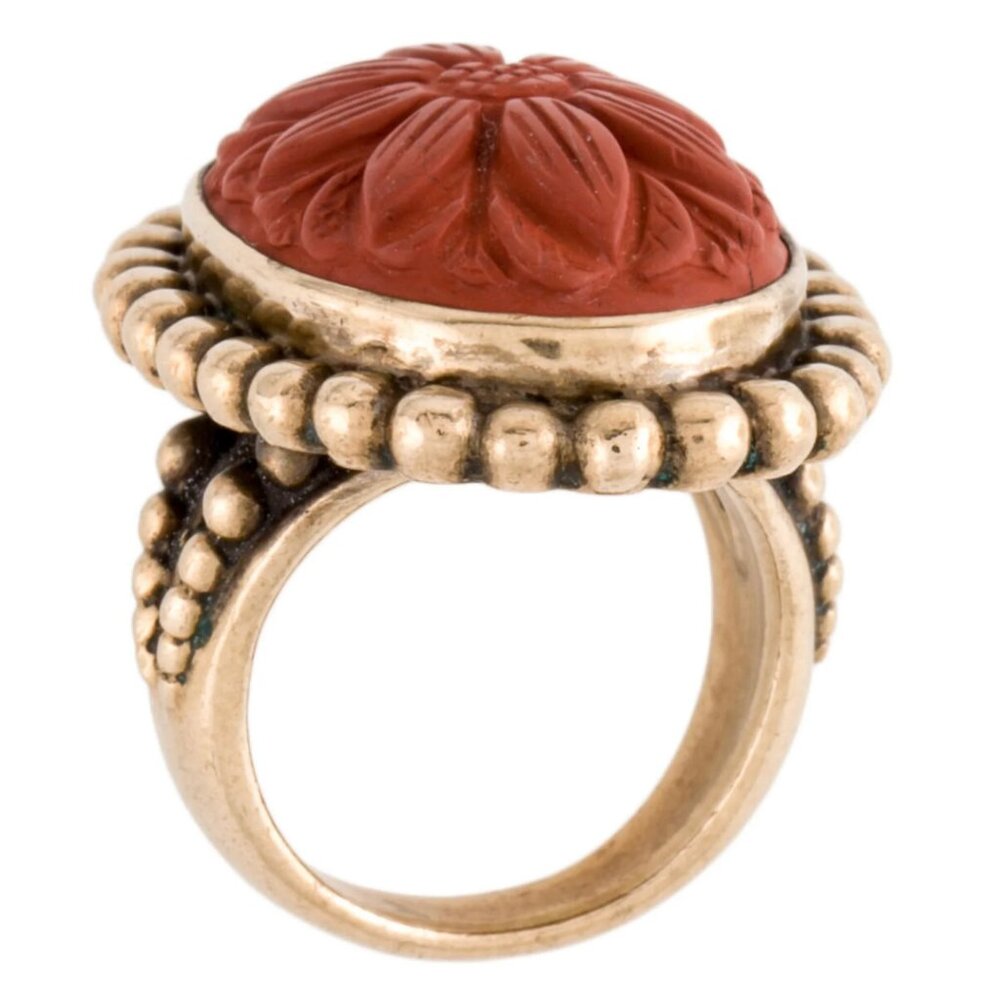 Carved Stone Cocktail Ring - Picture 3 of 3